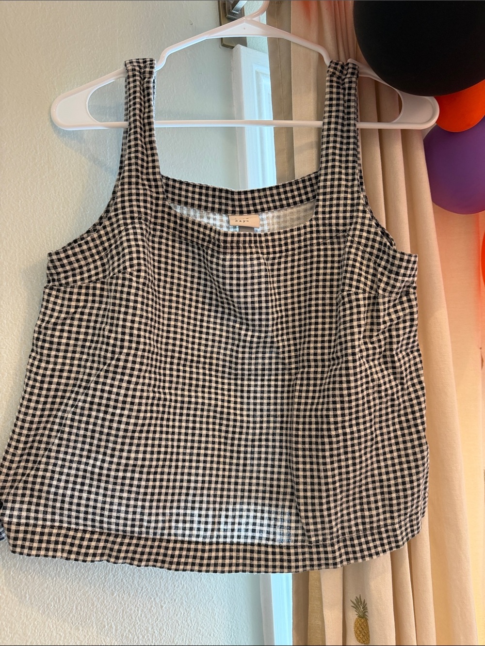 a new day 🖤 Checkered Tank Top - Black & White Sleeveless Top